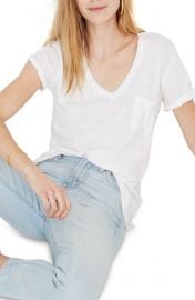 Madewell Whisper Cotton V-Neck Pocket Tee  Regular  amp  Plus Size    Nordstrom at Nordstrom